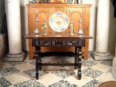 Late 17th Century Walnut and Pine Spanish Table, 1670