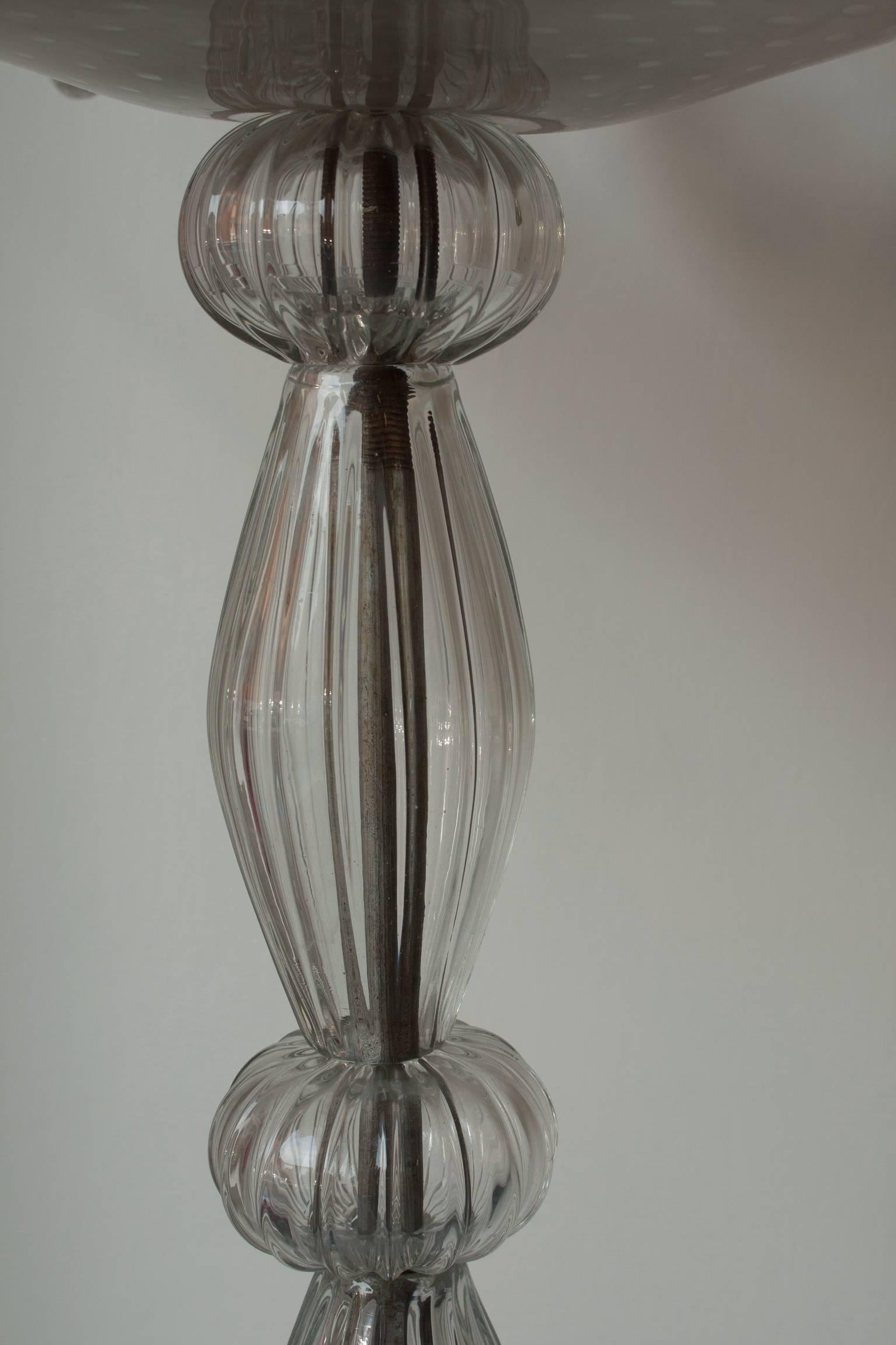 Mid-20th Century Barovier e Toso Midcentury Blown Murano Glass Italian Floor Lamp, 1940s For Sale