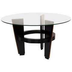 Vittorio Valabrega Art Deco Birch and Mahogany Italian Coffee Table, 1930