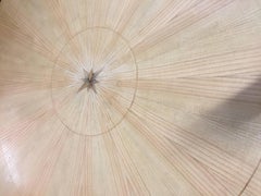 Gio Ponti Midcentury Ash Wood Italian Round Table with Brassed Tipped Legs, 1950