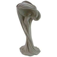 Luigi Fabris Liberty White Porcelain Italian Table Lamp, 1920