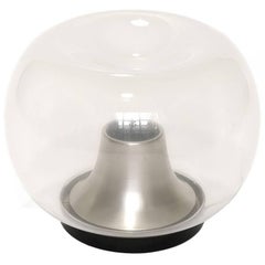 Mid-Century Modern Blown Glass and Polished Metal Table Lamp, 1964