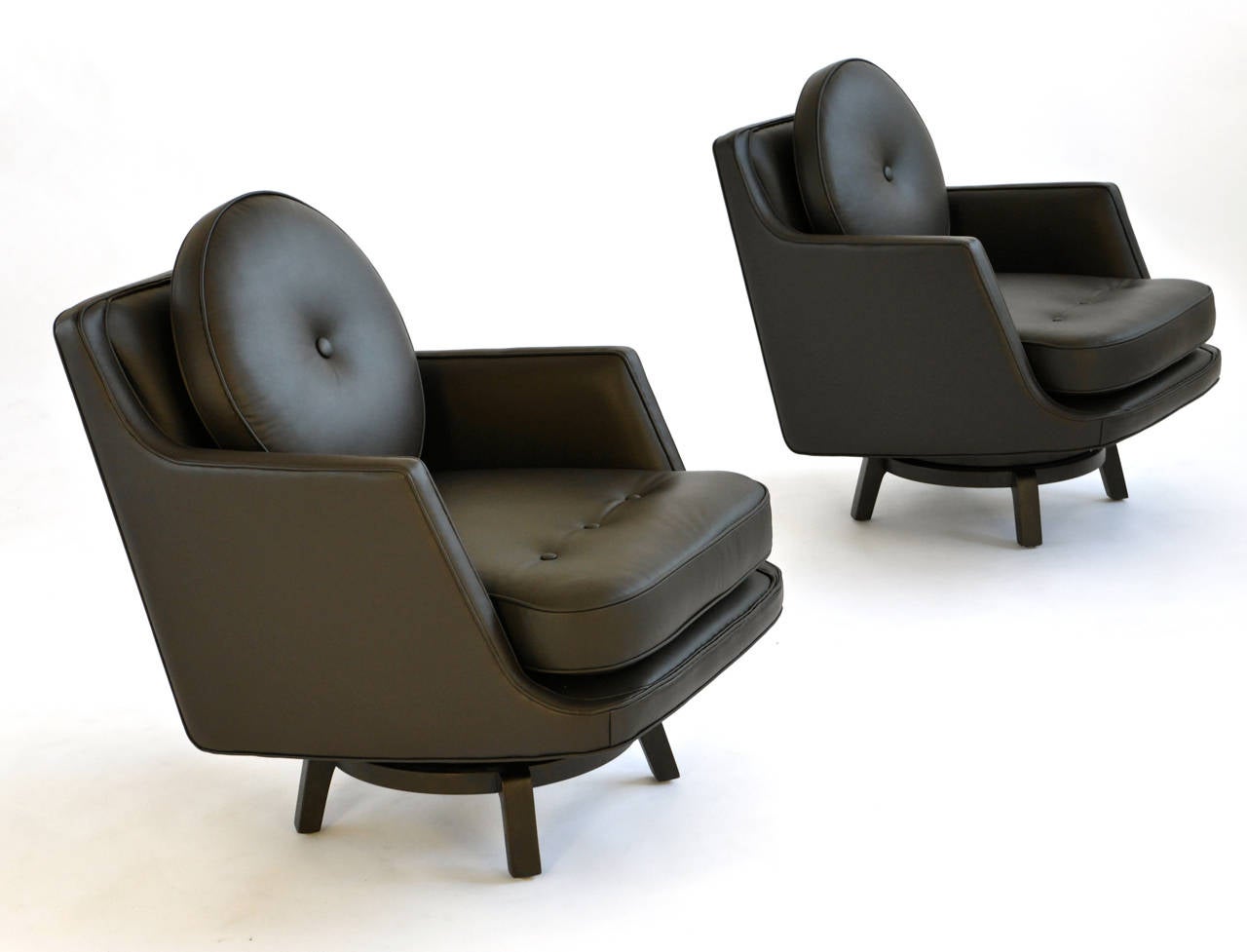 Pair of Edward Wormley Swivel Armchairs for Dunbar 1