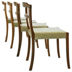 Four Ole Wanscher Rosewood and Leather Side Chairs