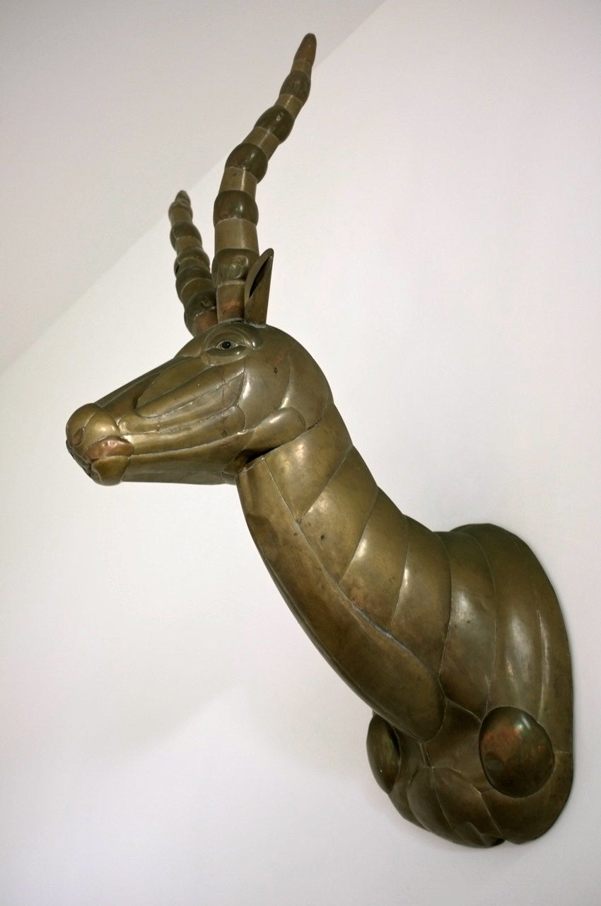 Large Sergio Bustamante Stag Wall Sculpture In Good Condition In Chicago, IL