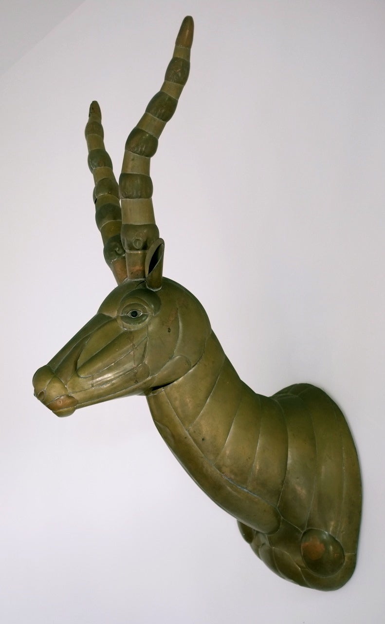 Mexican Large Sergio Bustamante Stag Wall Sculpture