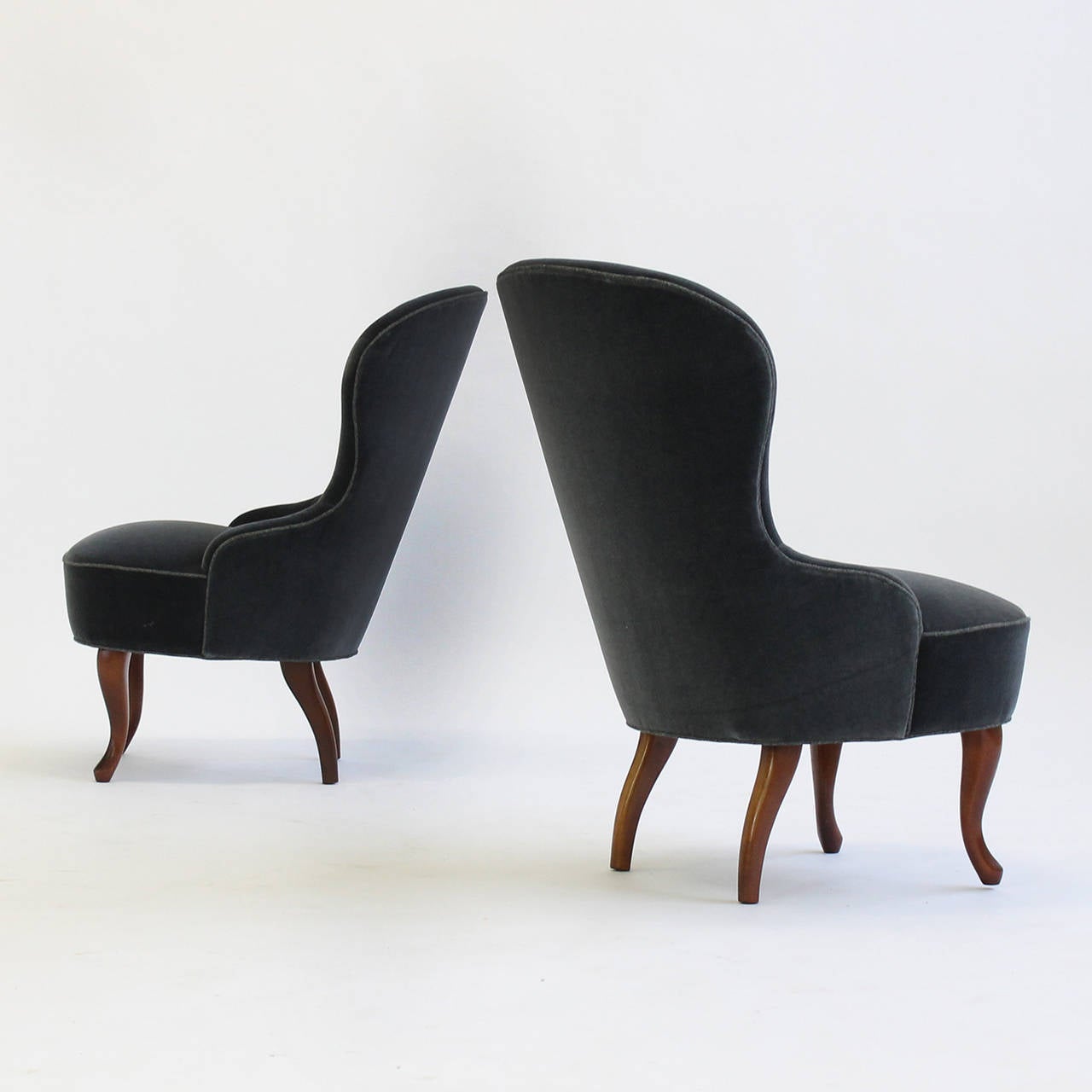 Scandinavian Modern Swedish Slipper Chairs For Sale