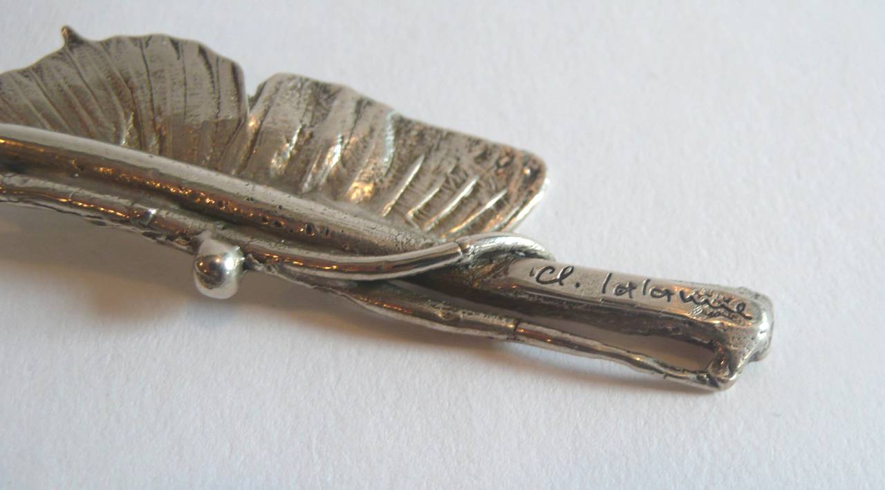 Pair of Claude Lalanne Sterling Silver Spoons In Excellent Condition For Sale In New York, NY