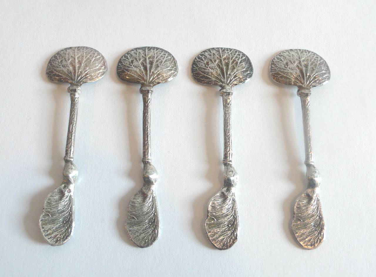 Set of Four Sterling Silver Spoons by Claude Lalanne