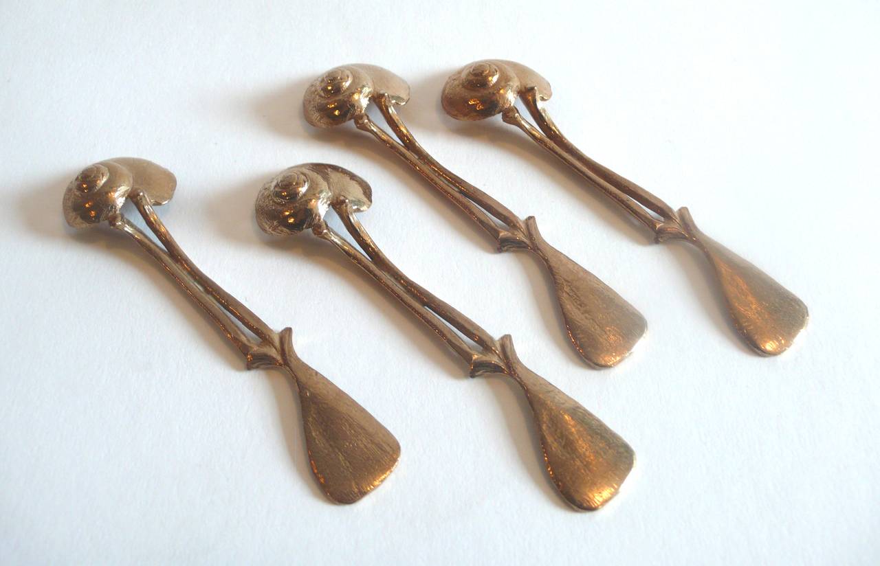 Set of Four Gilt Bronze Spoons by Claude Lalanne for Artcurial