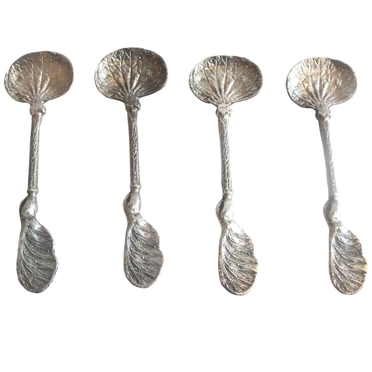 Set of Four Sterling Silver Spoons by Claude Lalanne For Sale