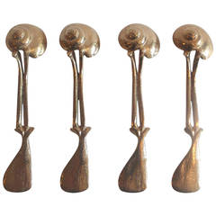 Set of Four Gilt Bronze Spoons by Claude Lalanne for Artcurial