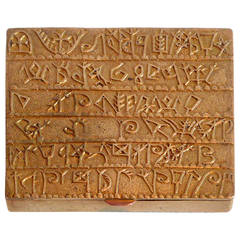 Line Vautrin Gilt Bronze Box L'alphabet Armenien