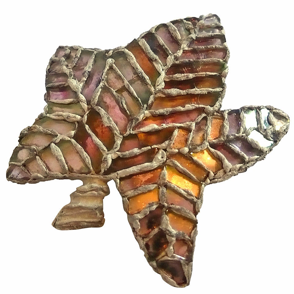 Line Vautrin Talosel Leaf Brooch For Sale