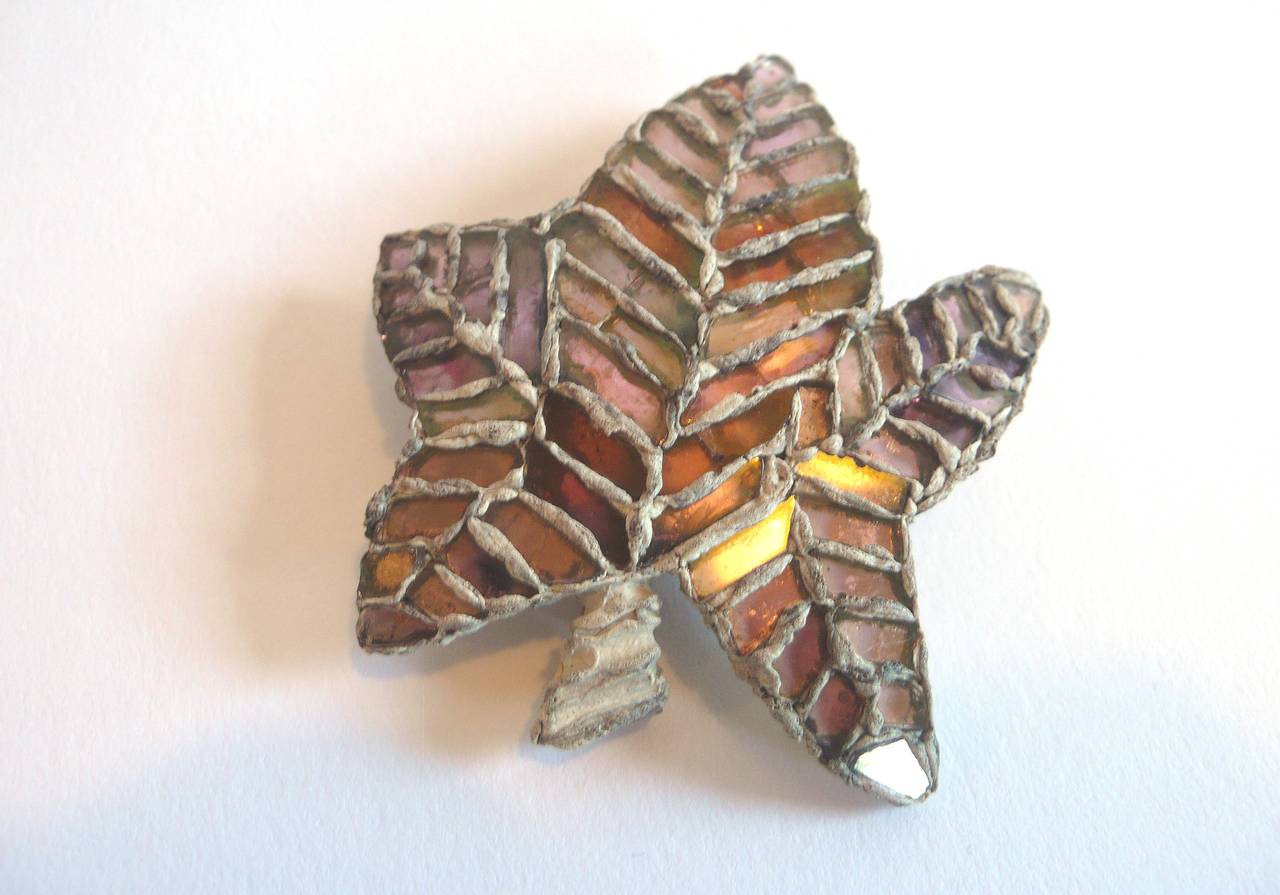 Line Vautrin Talosel Leaf Brooch In Good Condition For Sale In New York, NY
