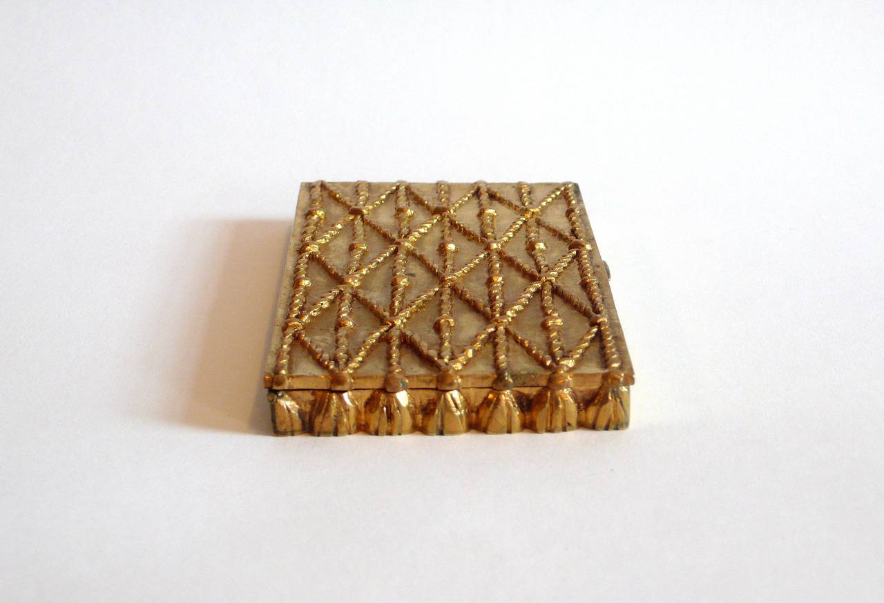 Line Vautrin Gilt Bronze Box Cordages In Good Condition For Sale In New York, NY