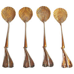 Set of Four Gilt Bronze Spoons by Claude Lalanne for Artcurial