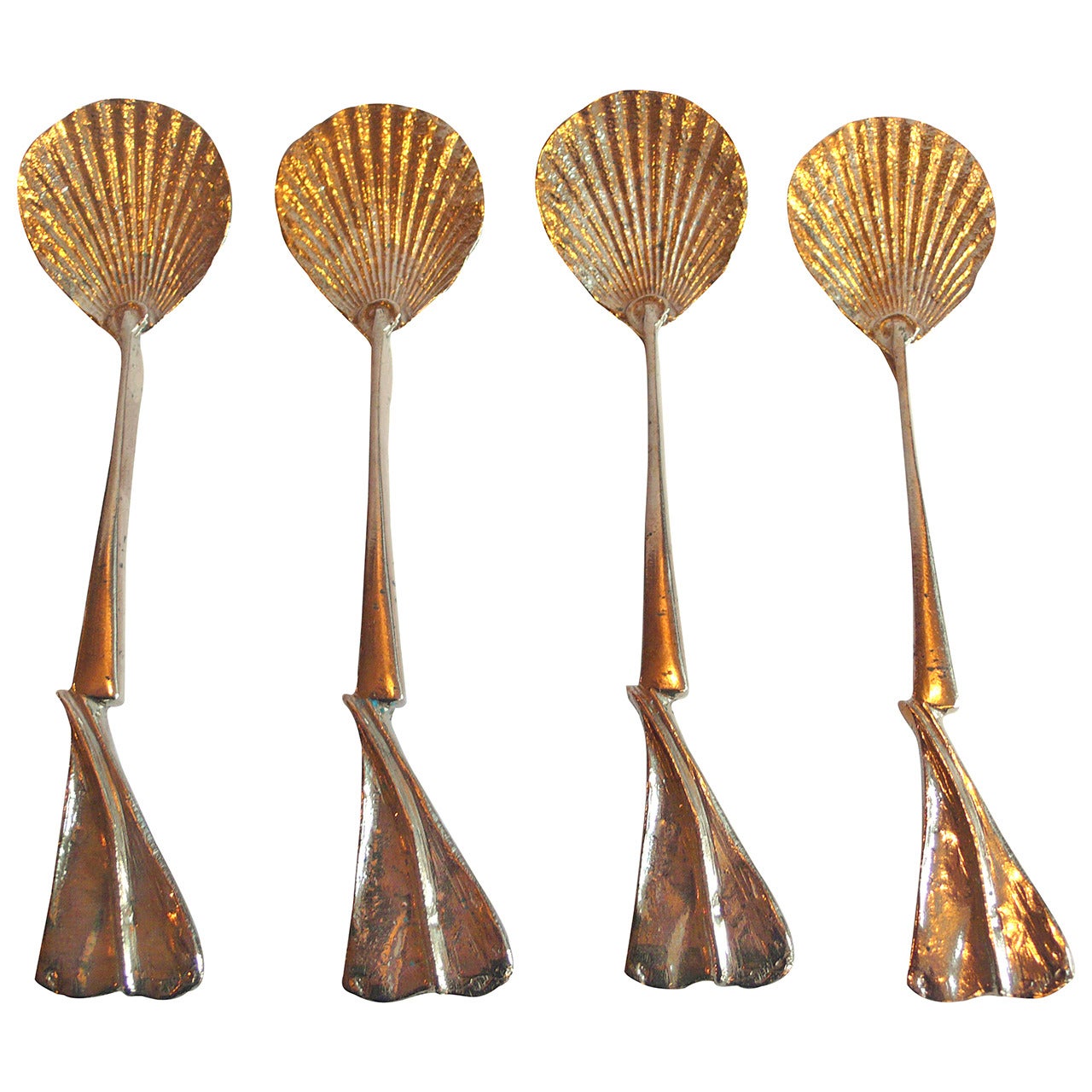 Set of Four Gilt Bronze Spoons by Claude Lalanne for Artcurial For Sale