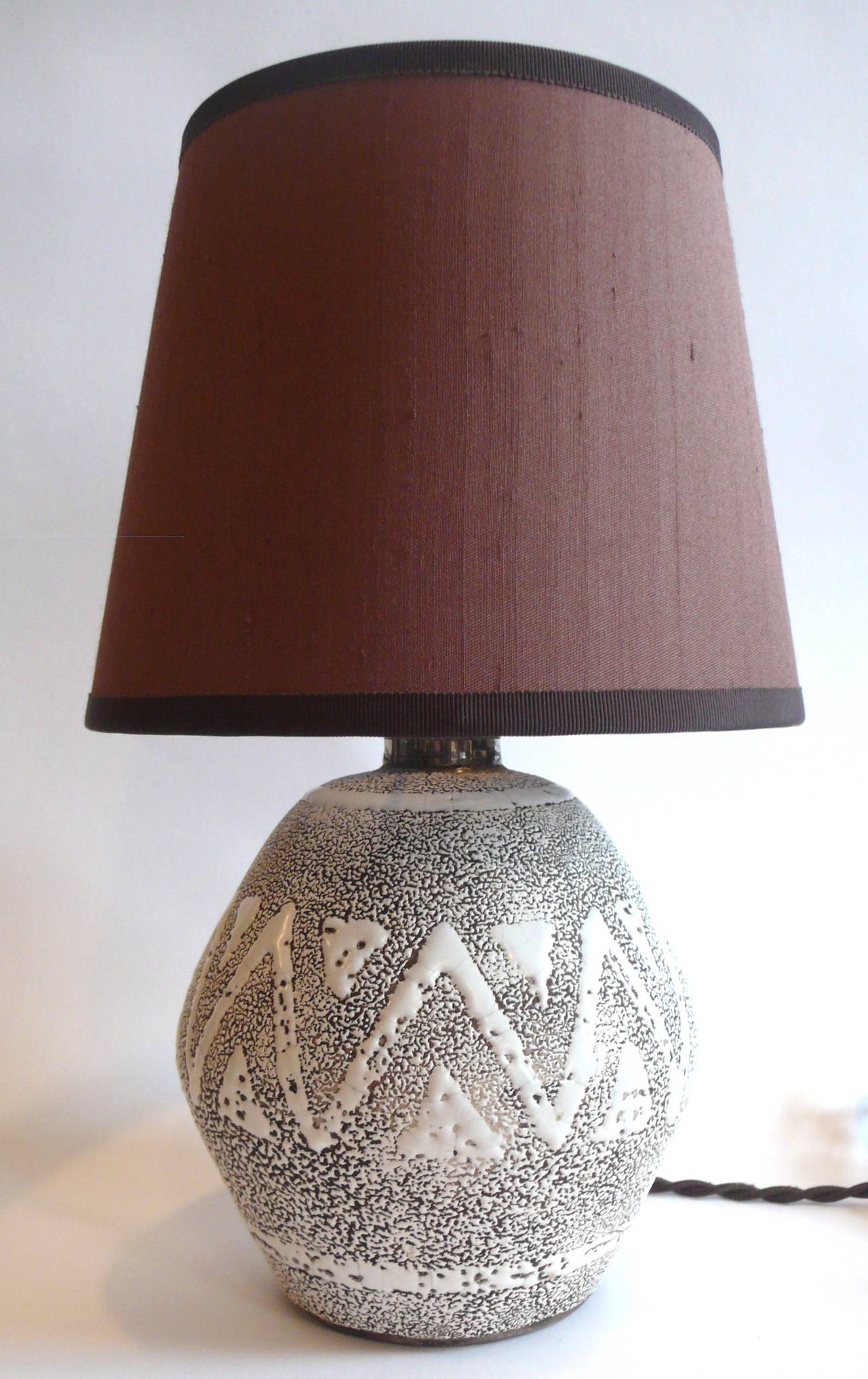 French Ceramic Lamp in the manner of Jean Besnard