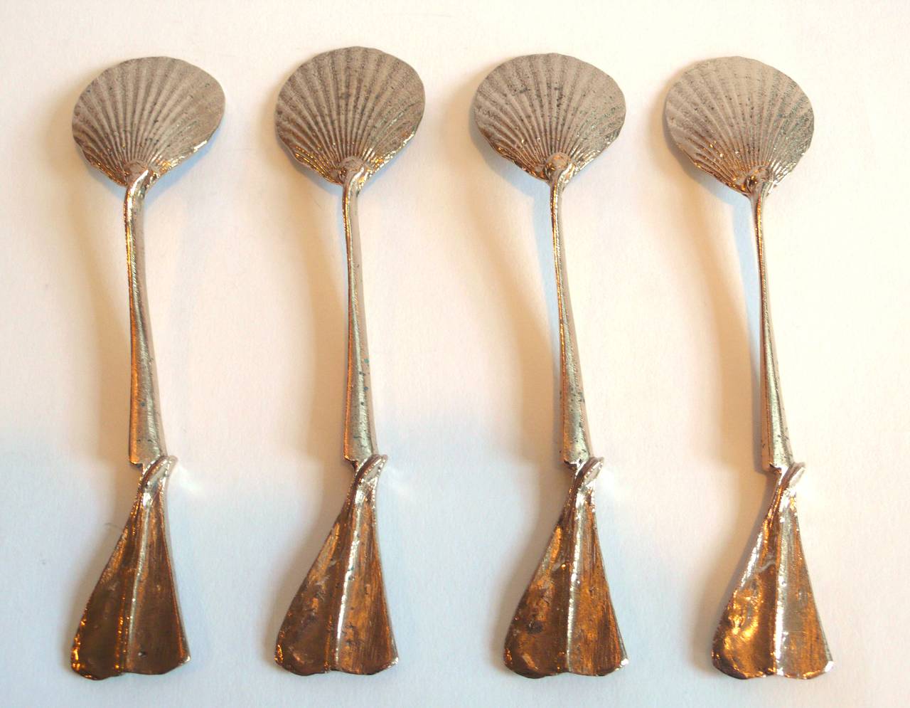 French Set of Four Gilt Bronze Spoons by Claude Lalanne for Artcurial For Sale