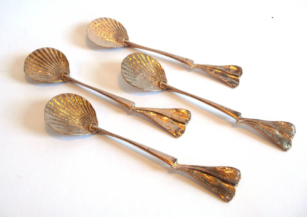 Set of Four Gilt Bronze Spoons by Claude Lalanne for Artcurial In Good Condition For Sale In New York, NY