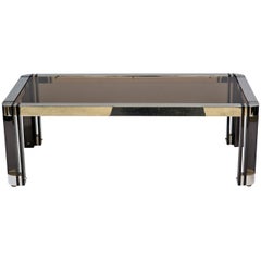 Gunmetal and Nickel Coffee Table in the Style of Karl Springer