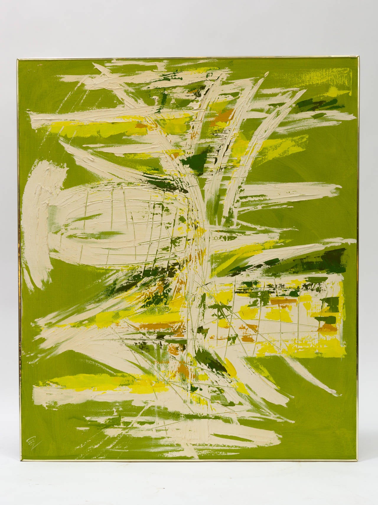 Large Mid-Century Modern Abstract Painting by Cien