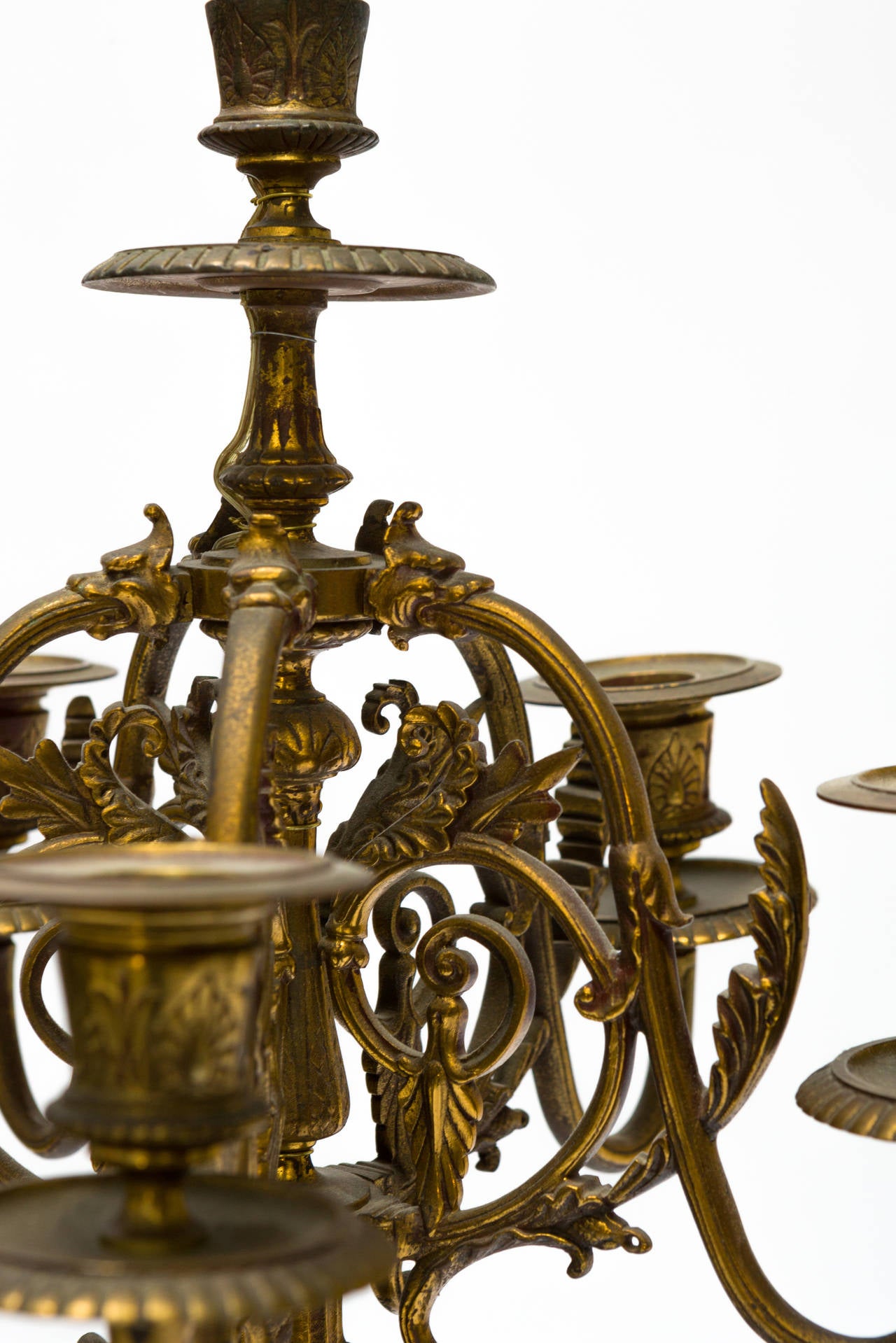 Pair Of Brass French Style Candelabra Table Lamps 3