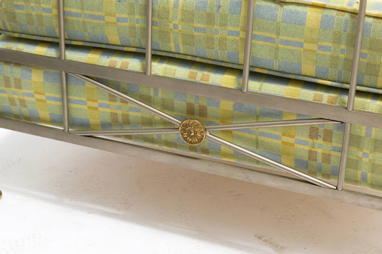 Maison Jansen Style Classical Steel and Brass Daybed 3