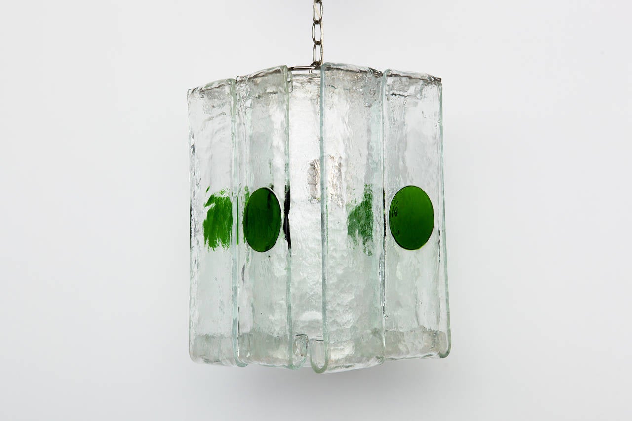 Italian Green spot pendant by Mazzega