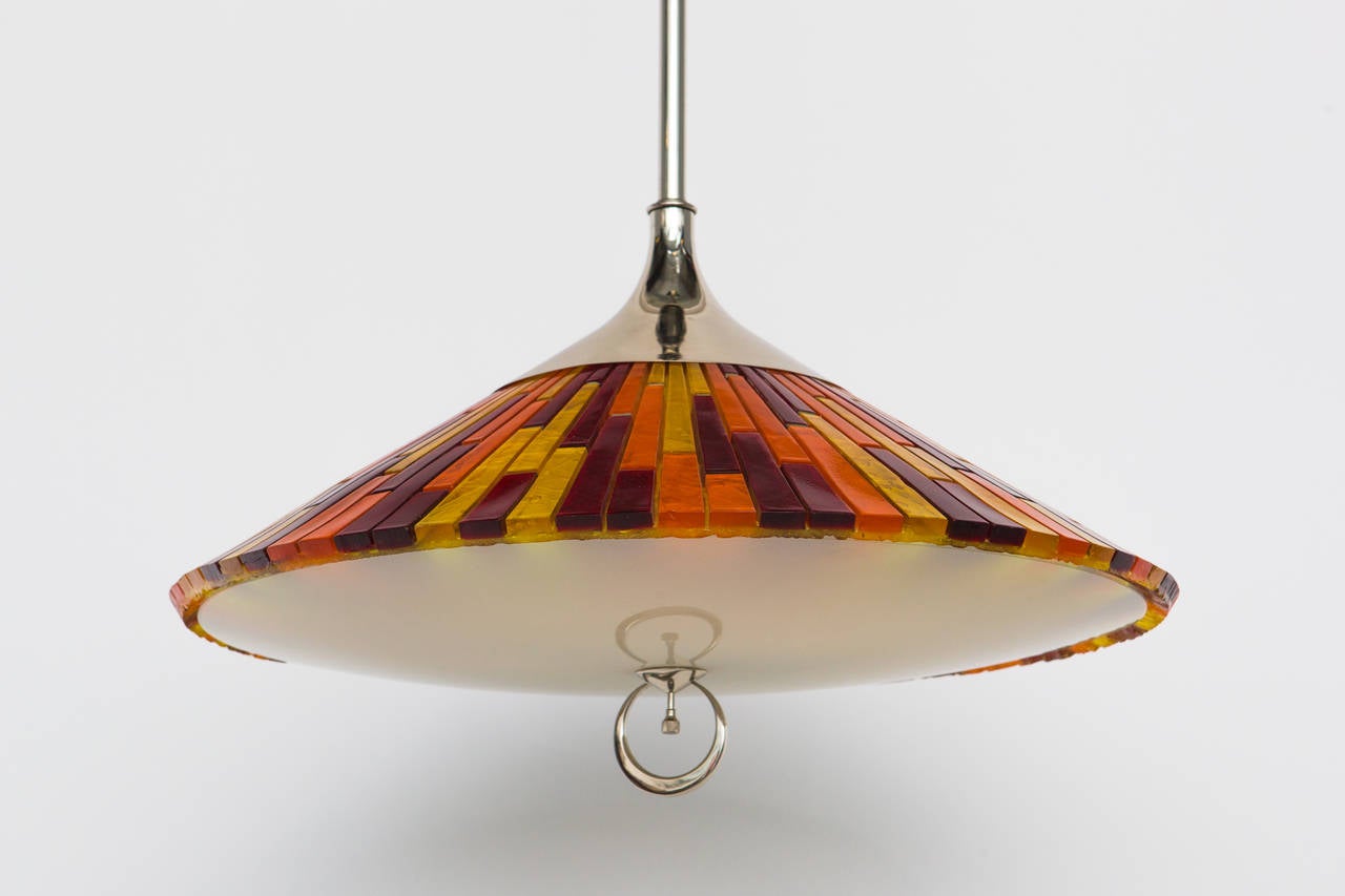 Italian Colorful Pendant Chandelier In Excellent Condition For Sale In Tarrytown, NY