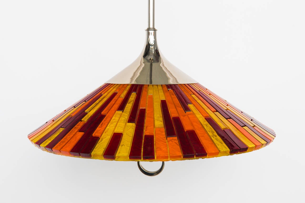 20th Century Italian Colorful Pendant Chandelier For Sale