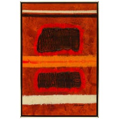 Mid-Century Modern Abstract Oil Painting by Sloan