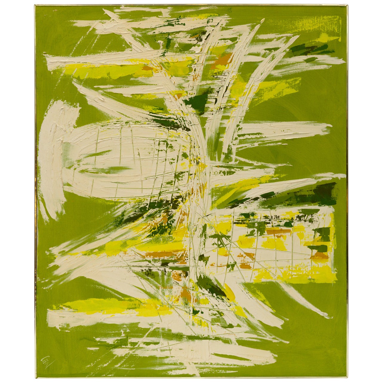 Large Mid-Century Modern Abstract Painting by Cien