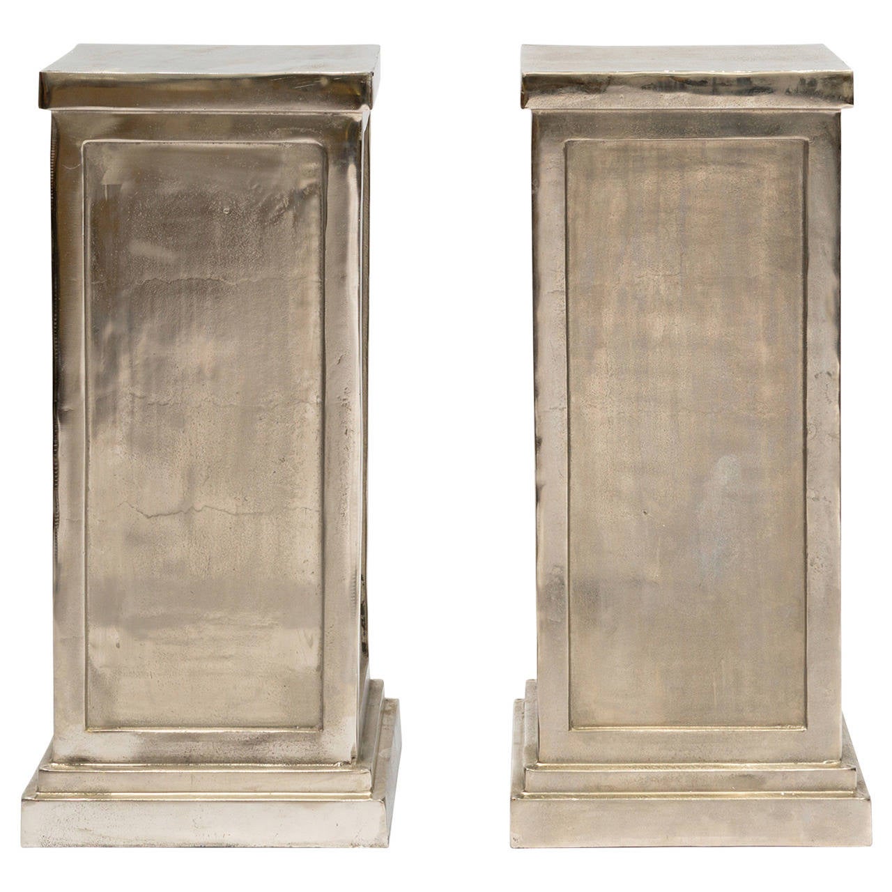 Pair of Metal Alloy Pedestals For Sale at 1stdibs