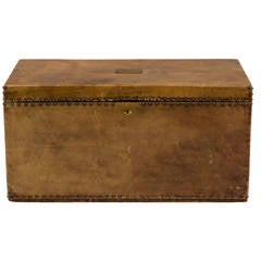 Antique Brass & Leather Wrapped Trunk