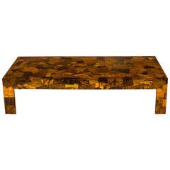 Brazilian Artist Signed Copper & Brass Patchwork Coffee Table
