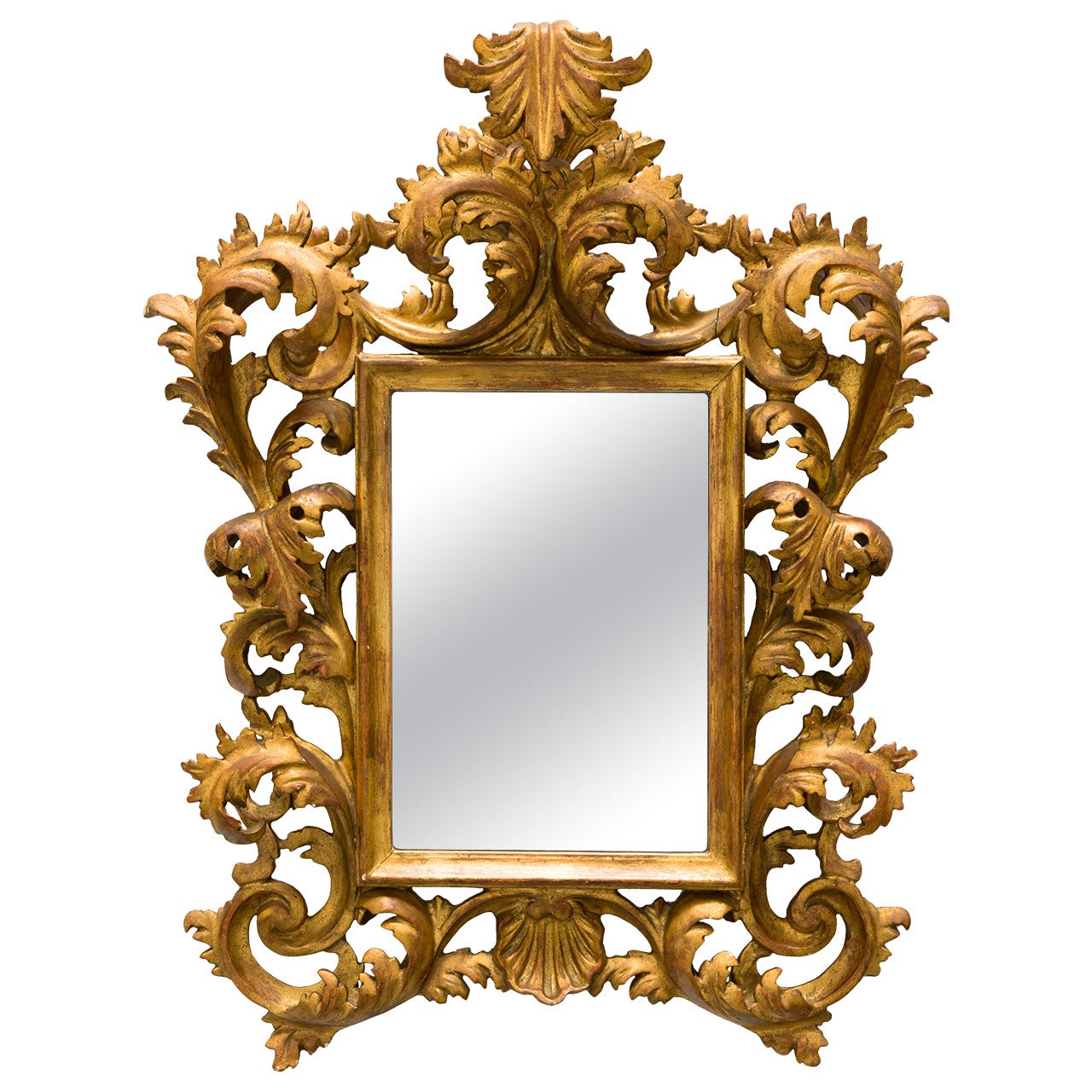 French Giltwood Rococo Style Wall Mirror