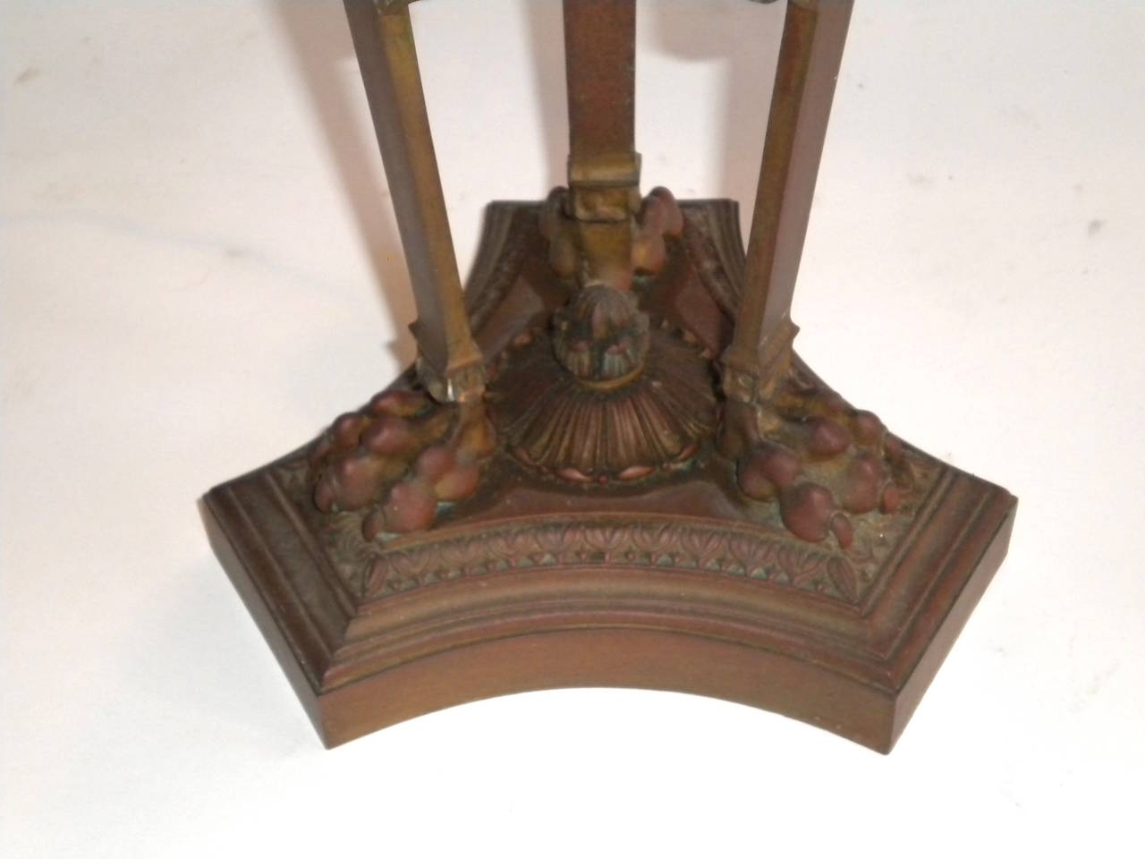 French Bronze 19th Century Converted Oil Lamp For Sale 3