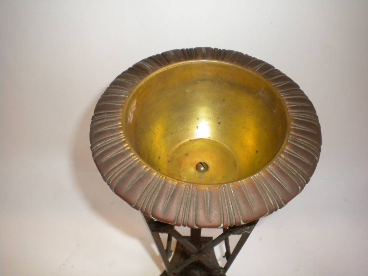 French Bronze 19th Century Converted Oil Lamp For Sale 6