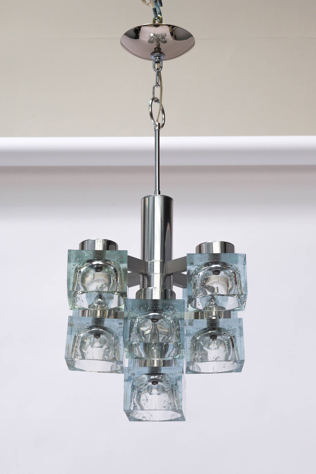 American Gaetano Sciolari Ice Cube Chandelier for Lightolier For Sale