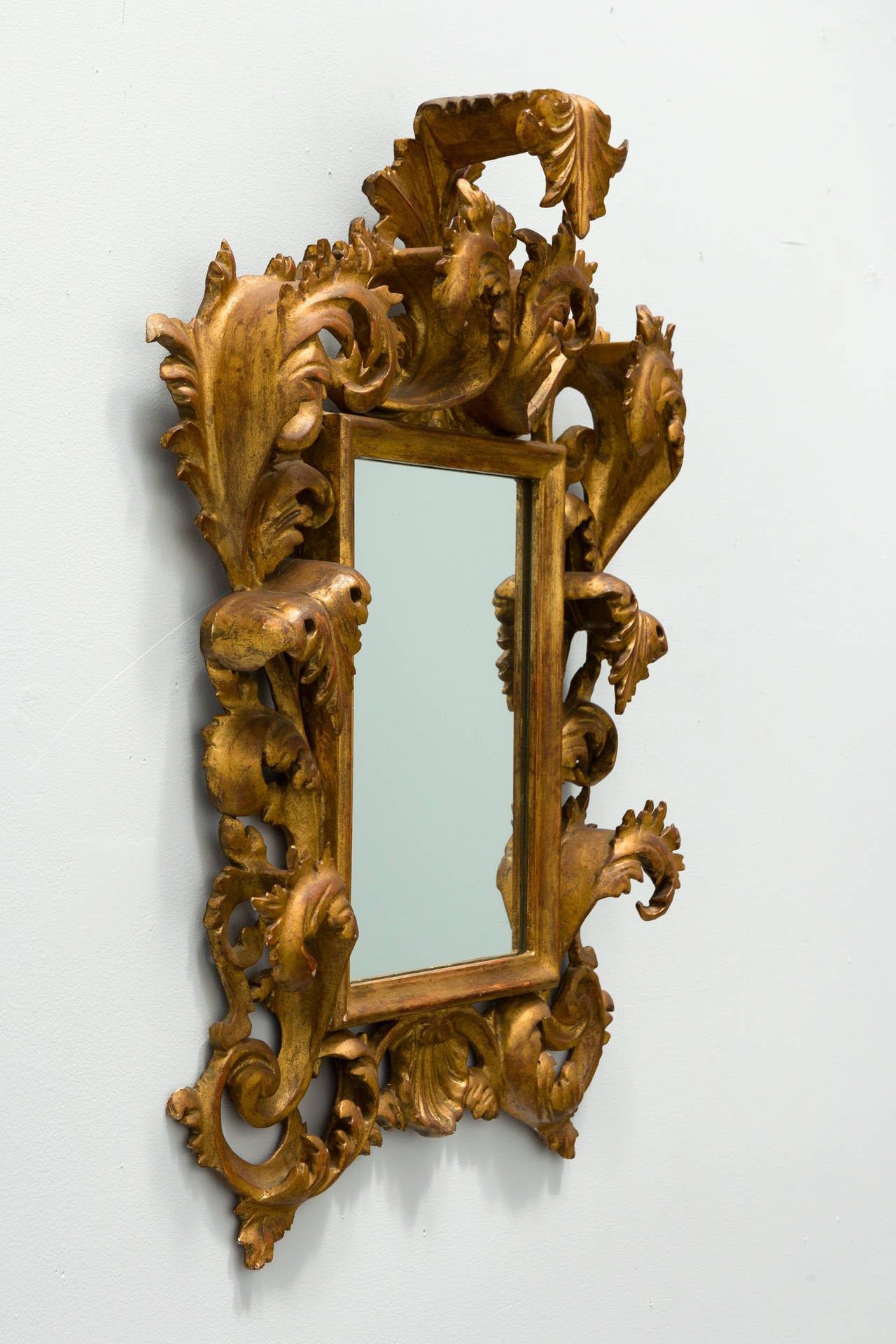 French Giltwood Rococo Style Wall Mirror In Good Condition In Tarrytown, NY