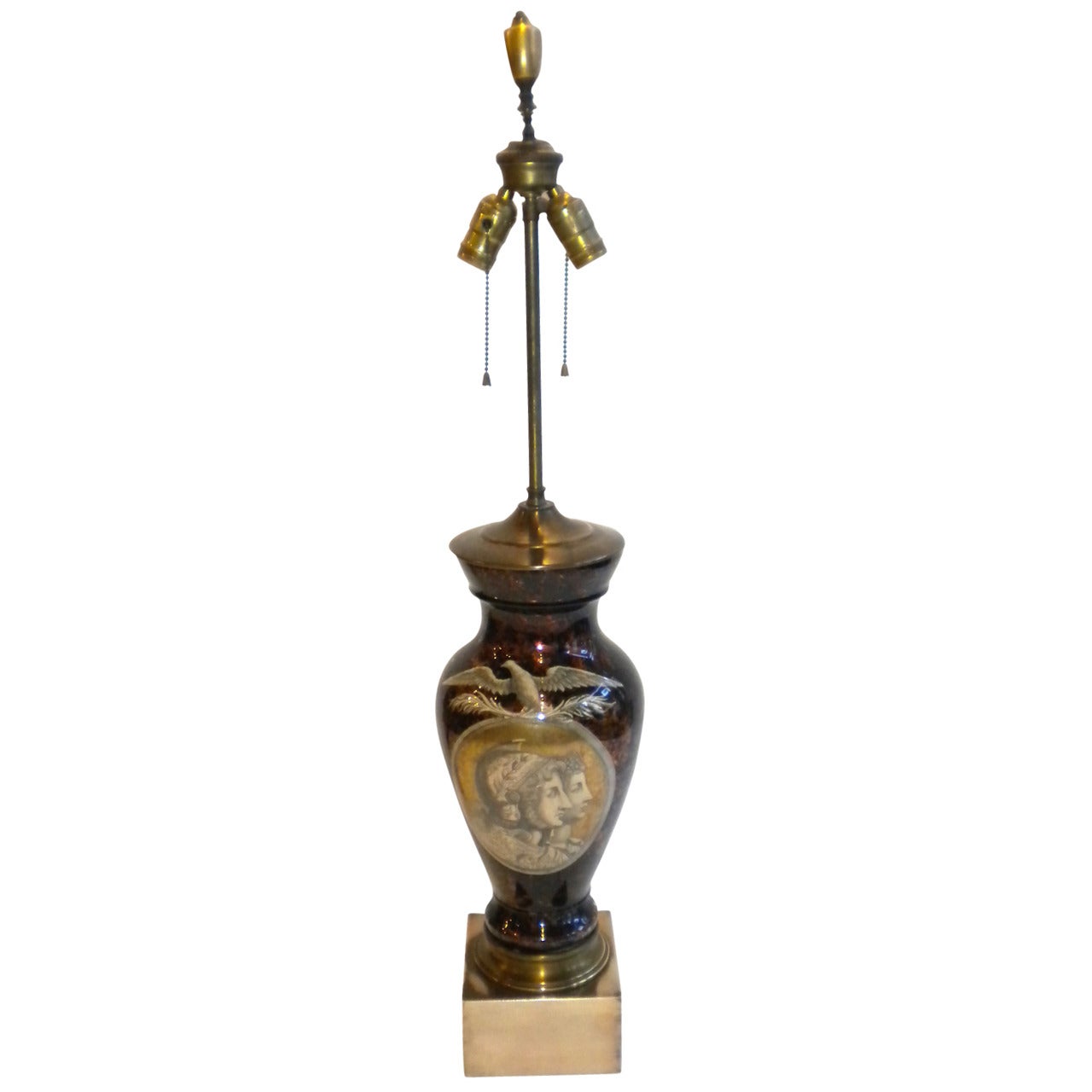 Neoclassical Églomisé Lamp For Sale