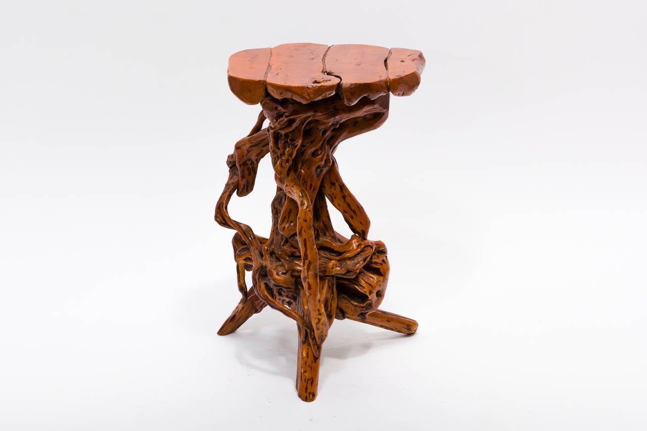 Cool solid wood root occasional table.