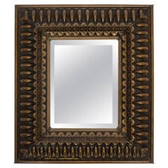 Antique Aesthetic Copper And Wood Wall Mirror