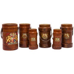 A Collection of 19th Century English Leather Fire Buckets 6