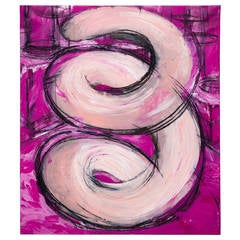 Large Pink Abstract Painting 11