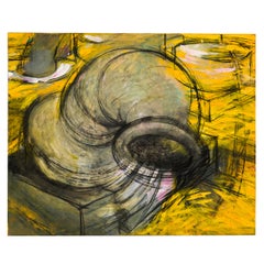 Large Yellow Abstract Painting