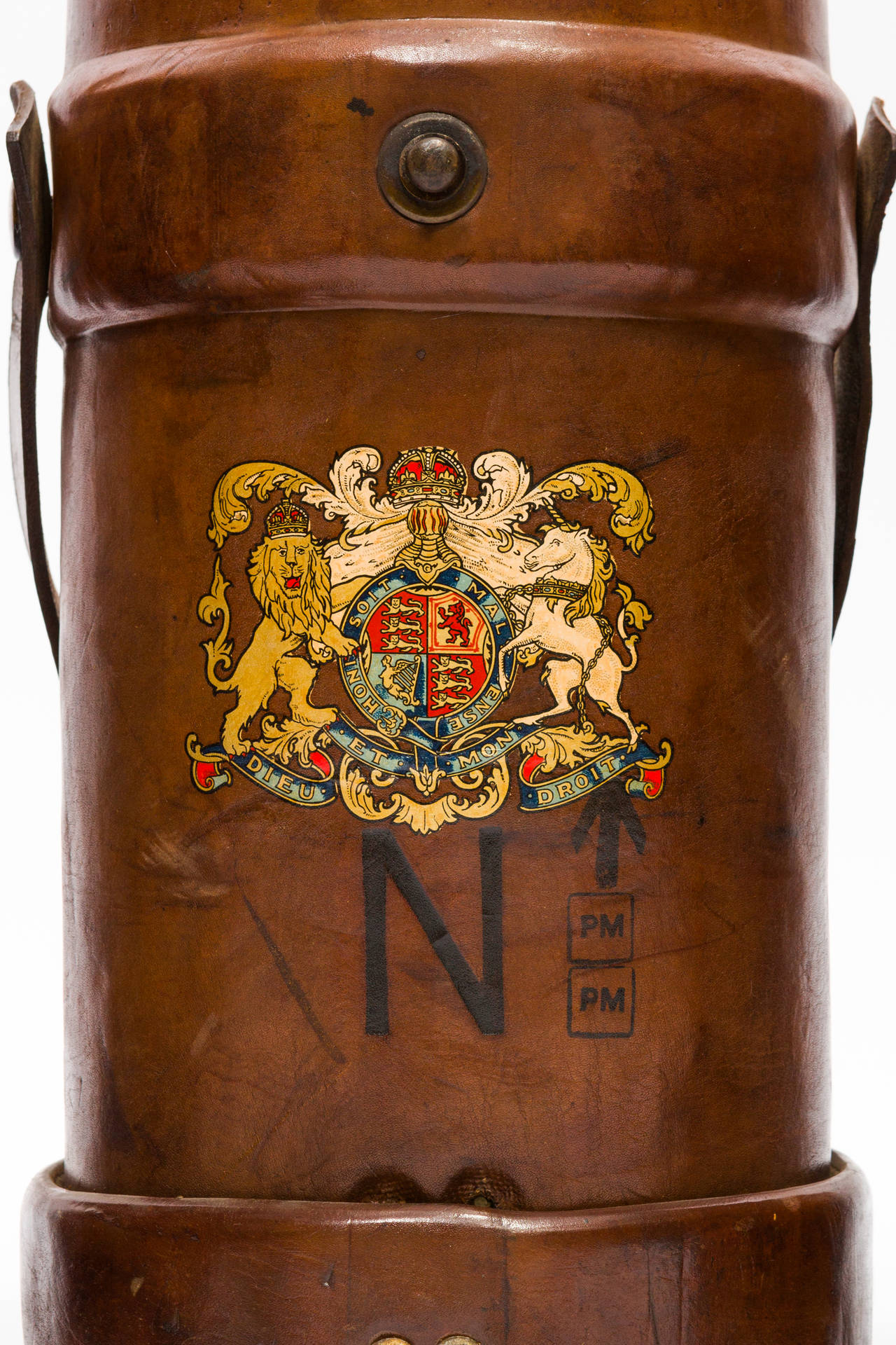 Collection of 19th Century English Leather Ammunition Carriers, Cordrite Buckets 3