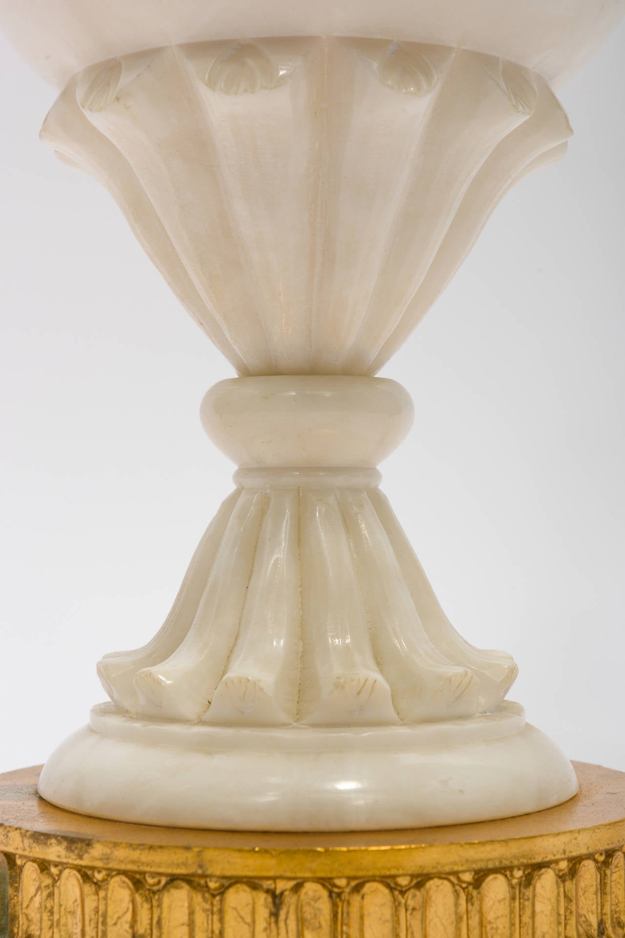 Large Carved Marble Lamp 3
